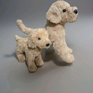 Douglas Plush Music Wind-Up Dog Stuffed Lot Of 2 Cuddle Toy Yellow Lab Works